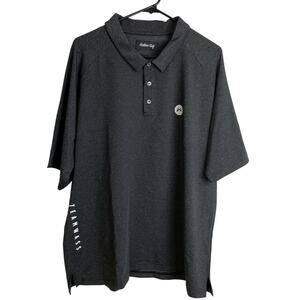 Malbon Golf Polo Shirt Mens Gray XL Performance Button Up Preppy TEAM WASS